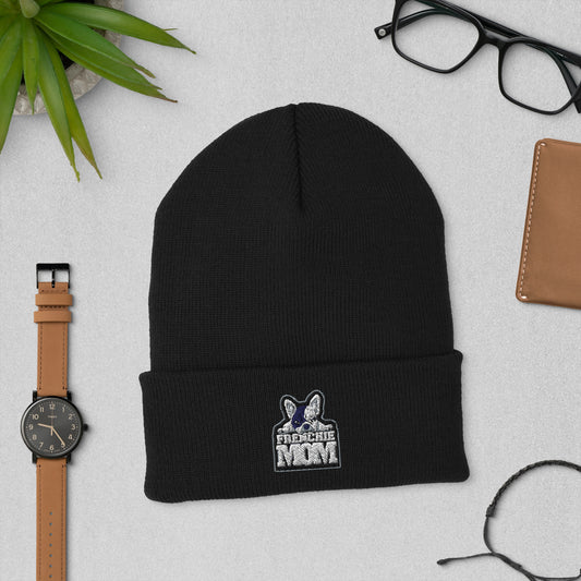 Frenchie mom Cuffed Beanie